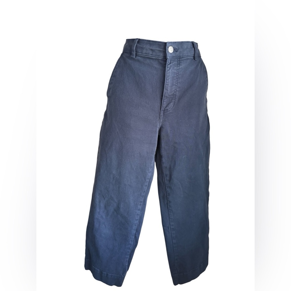 Everlane Navy Denim organic cotton high-rise relaxed straight silhouette jeans 6 - Picture 6 of 11